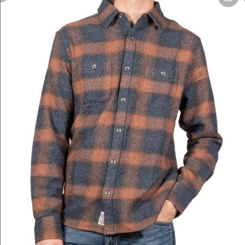 Flag and Anthem Rockingham heathered flannel shirt NWT